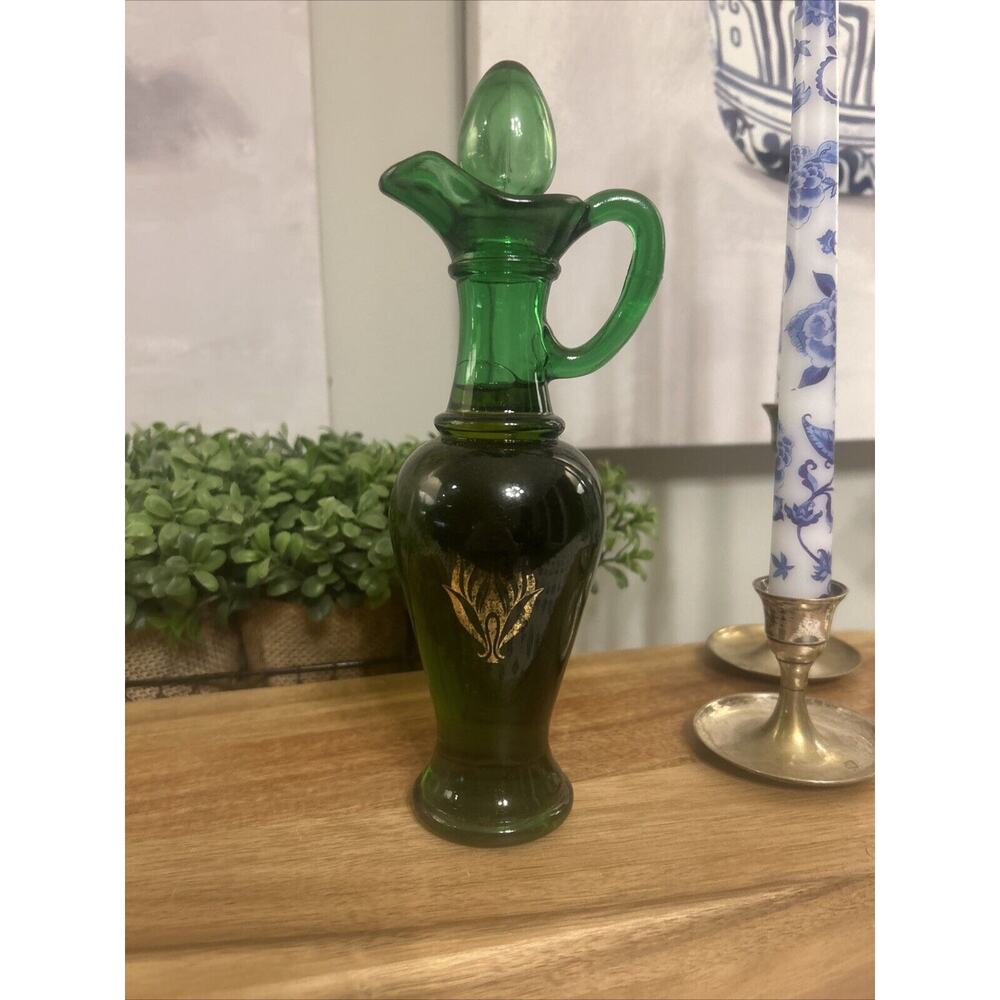 Vintage AVON Nile Green Bath Urn Bird of Paradise Bath Oil 6 fl oz -3/4 Full!! - Picture 3 of 6